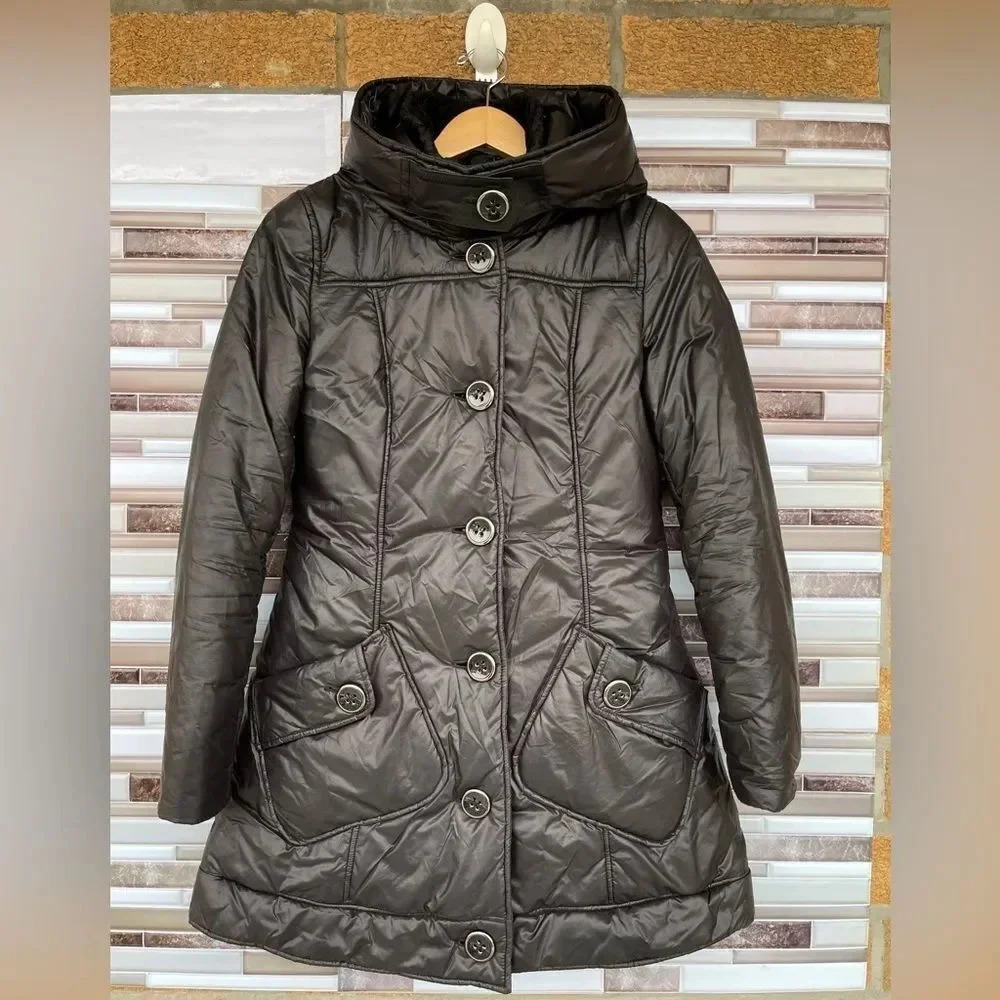 Mackage Black Leather Trim /wool jacket size small